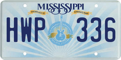 MS license plate HWP336
