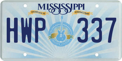 MS license plate HWP337