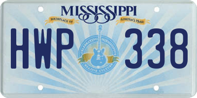 MS license plate HWP338