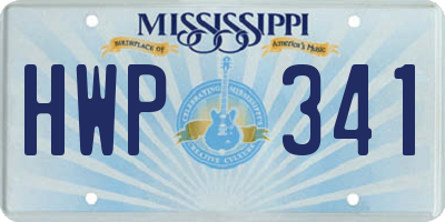 MS license plate HWP341