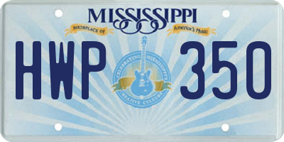 MS license plate HWP350