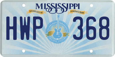 MS license plate HWP368