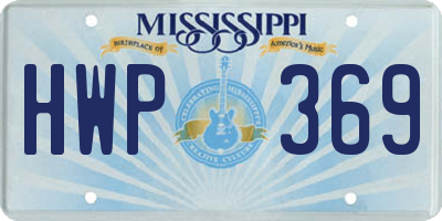 MS license plate HWP369
