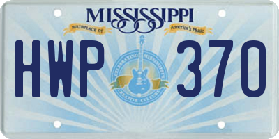 MS license plate HWP370