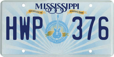 MS license plate HWP376