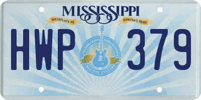 MS license plate HWP379