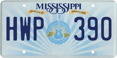 MS license plate HWP390