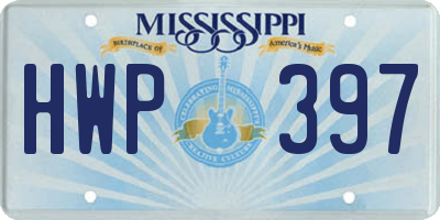 MS license plate HWP397