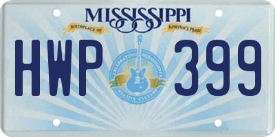 MS license plate HWP399