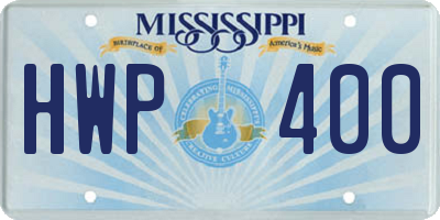 MS license plate HWP400