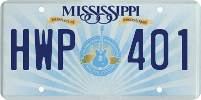 MS license plate HWP401