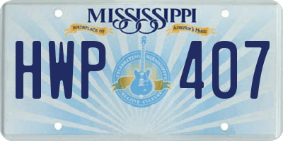 MS license plate HWP407
