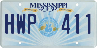 MS license plate HWP411