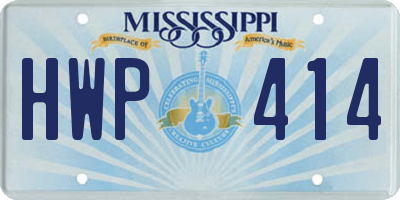 MS license plate HWP414