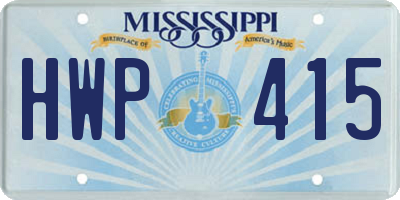 MS license plate HWP415
