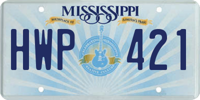 MS license plate HWP421