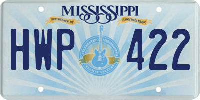 MS license plate HWP422