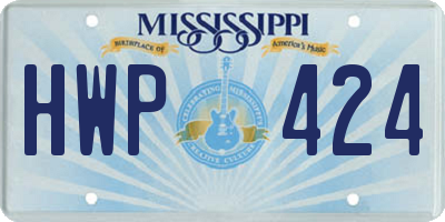 MS license plate HWP424