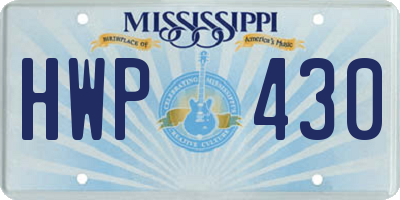 MS license plate HWP430