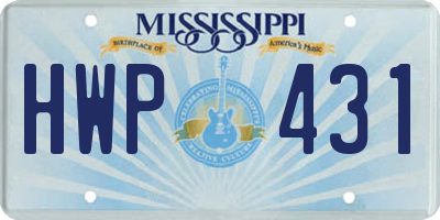 MS license plate HWP431