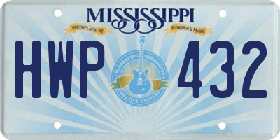 MS license plate HWP432