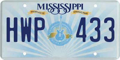 MS license plate HWP433