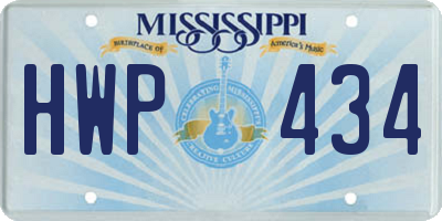 MS license plate HWP434
