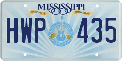 MS license plate HWP435
