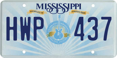 MS license plate HWP437