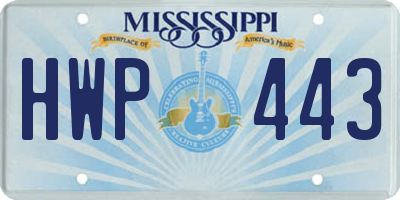 MS license plate HWP443