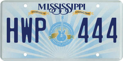 MS license plate HWP444
