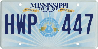 MS license plate HWP447