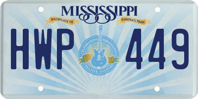 MS license plate HWP449
