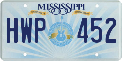 MS license plate HWP452
