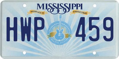 MS license plate HWP459