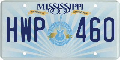 MS license plate HWP460