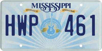 MS license plate HWP461
