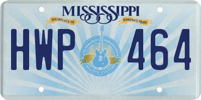 MS license plate HWP464