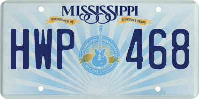 MS license plate HWP468