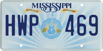 MS license plate HWP469