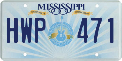 MS license plate HWP471