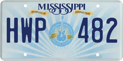 MS license plate HWP482