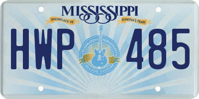 MS license plate HWP485