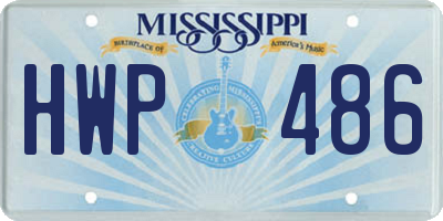 MS license plate HWP486