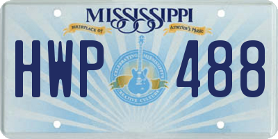 MS license plate HWP488