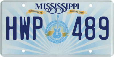 MS license plate HWP489