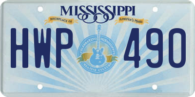 MS license plate HWP490