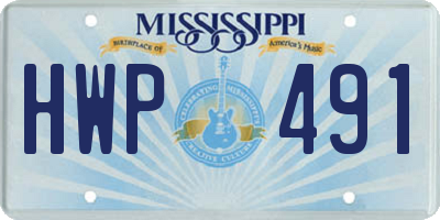 MS license plate HWP491