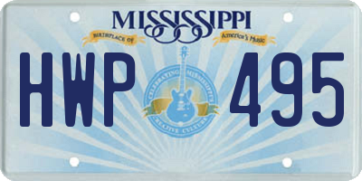 MS license plate HWP495