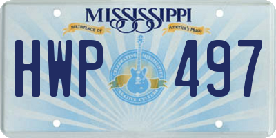 MS license plate HWP497
